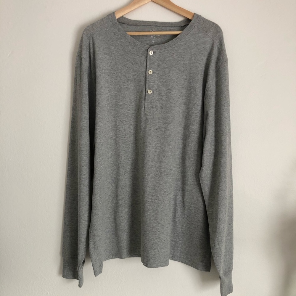 J.Crew Garment-dyed Henley - Grey - XXL